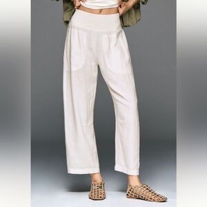 NWT Pilcro Reese Cream Linen Pants size S